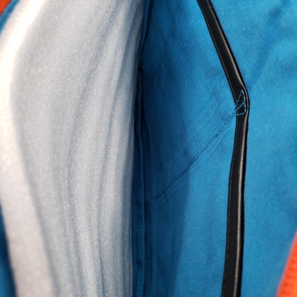 Steve Madden | Bohemian Blue Orange Embroidered Fringe Geometric Clutch Women's - Picture 7 of 9